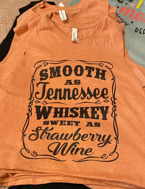 Smooth As Tennessee Whiskey (Sun Set  Tank) Crop