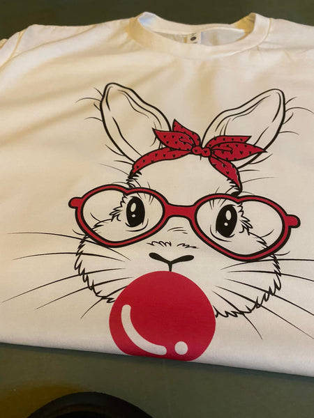 Bunny W/ Pink Glasses TEE - DTG