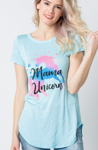 Bubble Blowing Bunny Woman's Fitted TEE - DTG ( baby blue )
