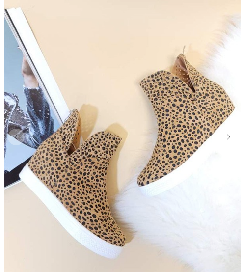 Cheetah wedge sneakers sales