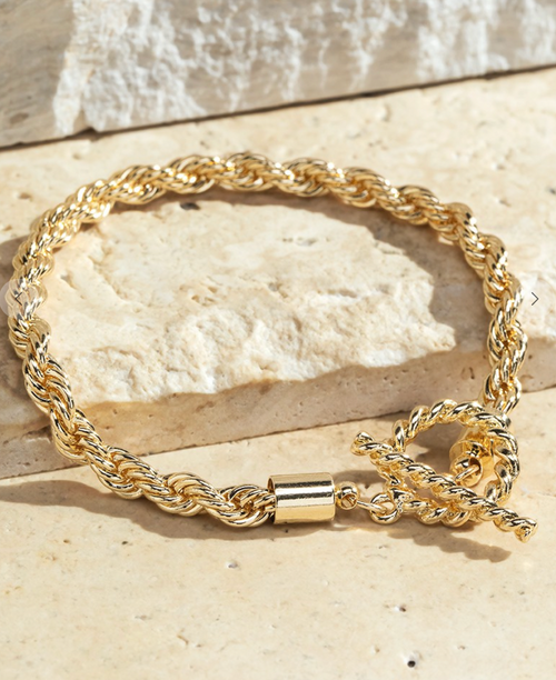 Braided Toggle Bracelet Gold
