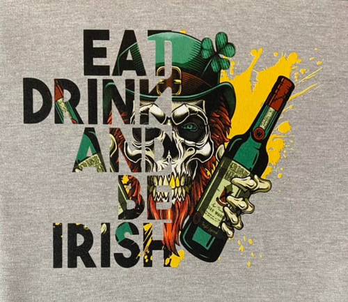 Eat-Drink Be Irish -Skull (DTG) LONG SLEEVE TEE