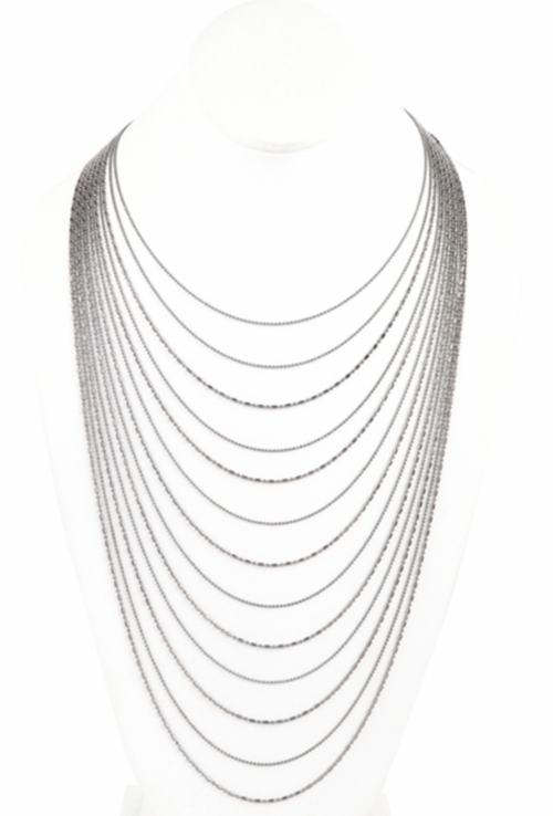 13 Line Tiered Necklace ( 3 colors )