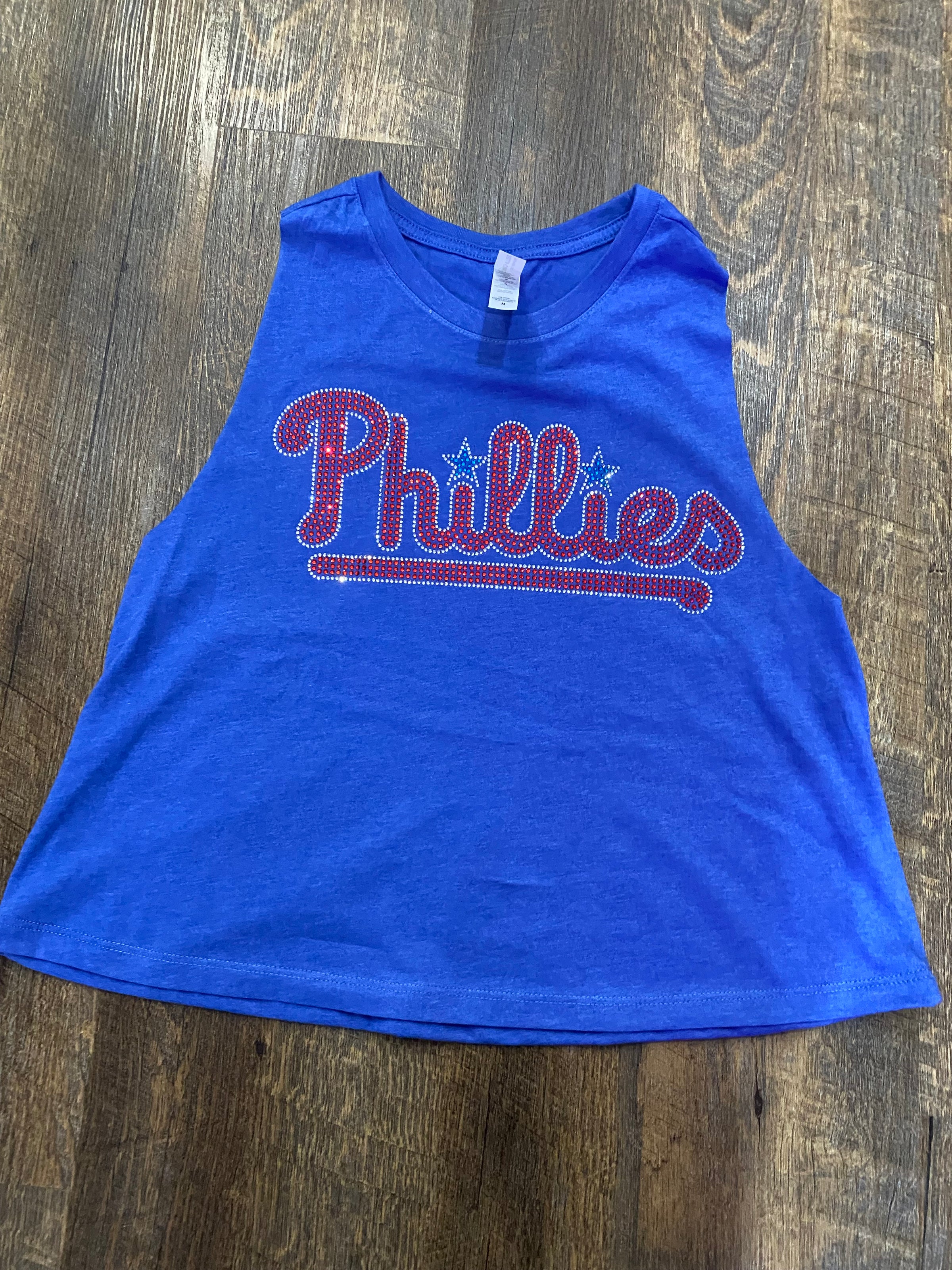 Phillies Bling Crop Muscle Tank