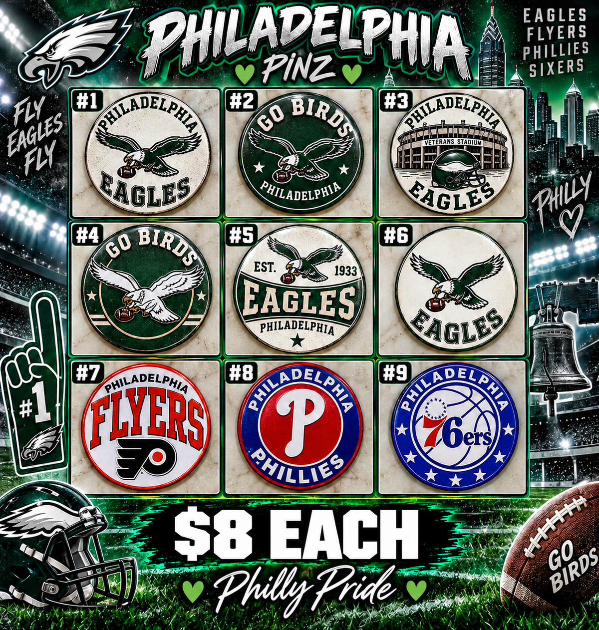 Philadelphia Sports Pins - Group 2