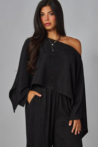 Crinkled Plisse Kimono Set