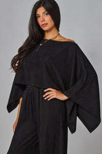 Crinkled Plisse Kimono Set