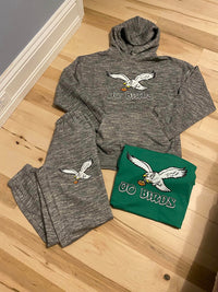 Go Birds Marbled Hoodie  - white print ( ETA 2 WEEKS )