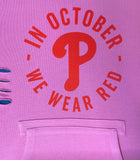 Phillies/Breast Cancer - In October - Distressed Hoodie PINK (DONATION)