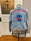 Acid Wash Phillies Jean Jacket - 1X to 3X