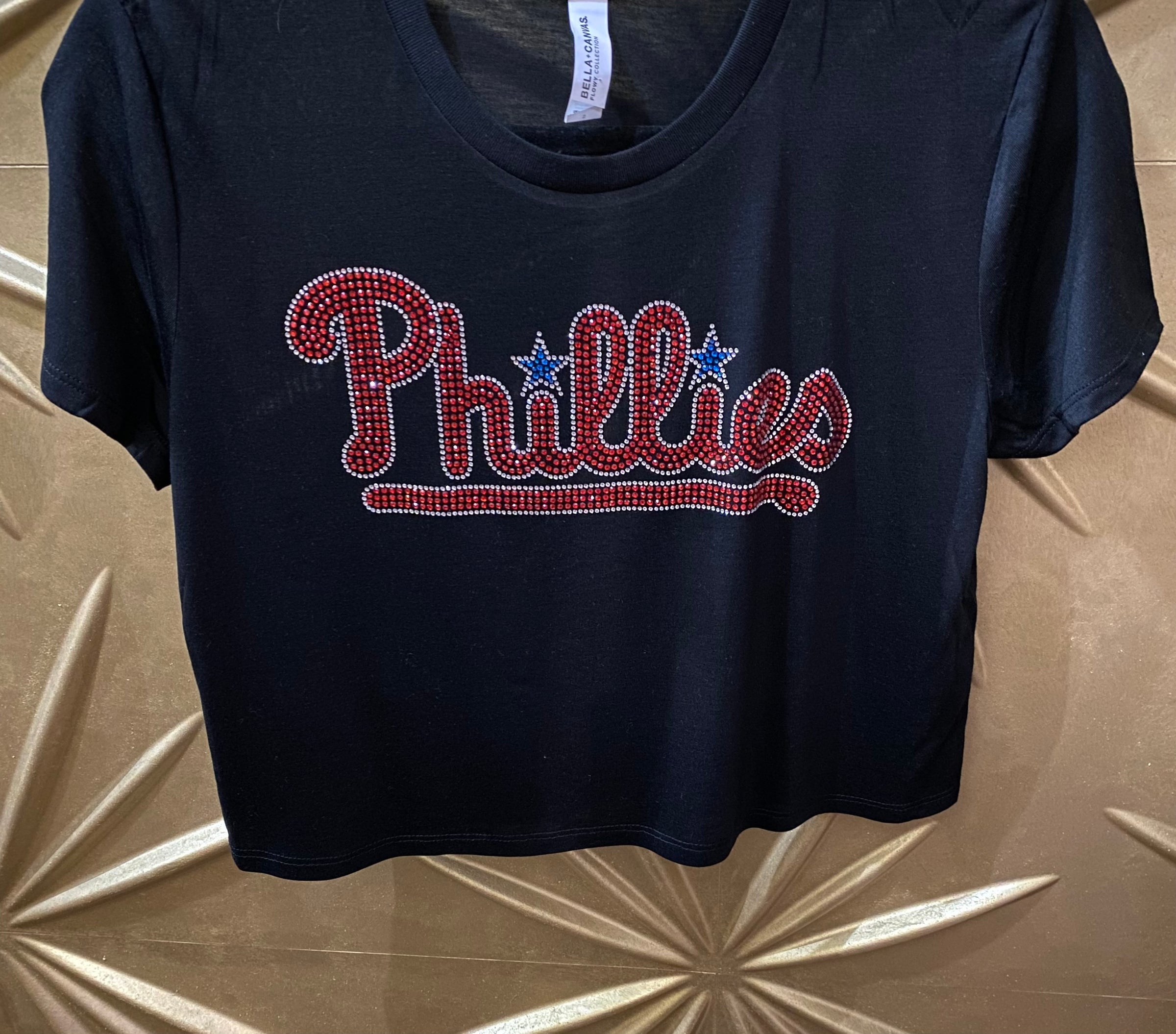 Phillies Bling Fancy Cropped T-Shirt