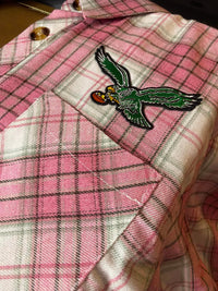 Pink Eagles Patch Flannel ( ETA 1 week )