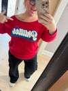 Puffy Glitter Patch Terry Boatneck Top (Preorder - ETA 3 Weeks)