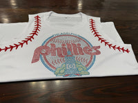 Phillies Circle Bling Baseball Stitching Tank