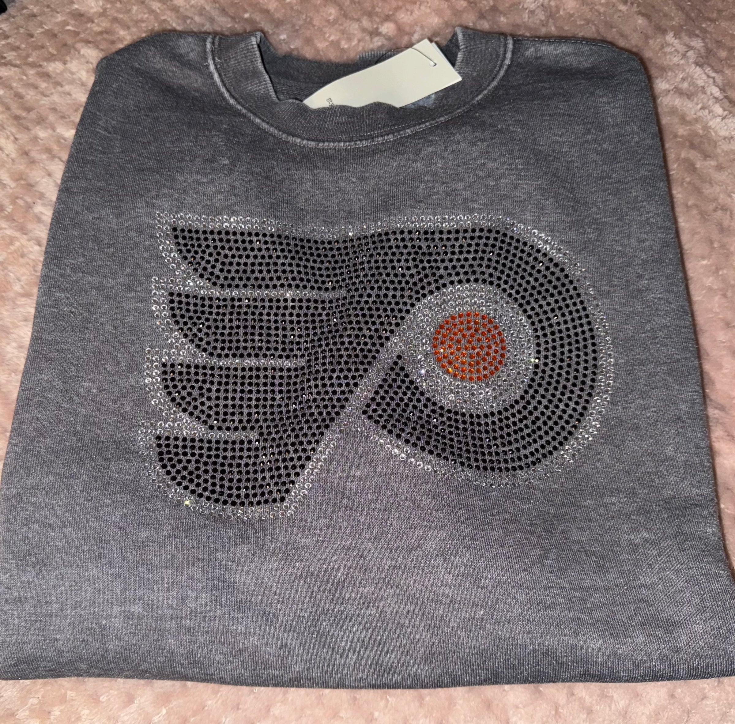 Flyers Logo Fleece Burn-Out Oversized Crew