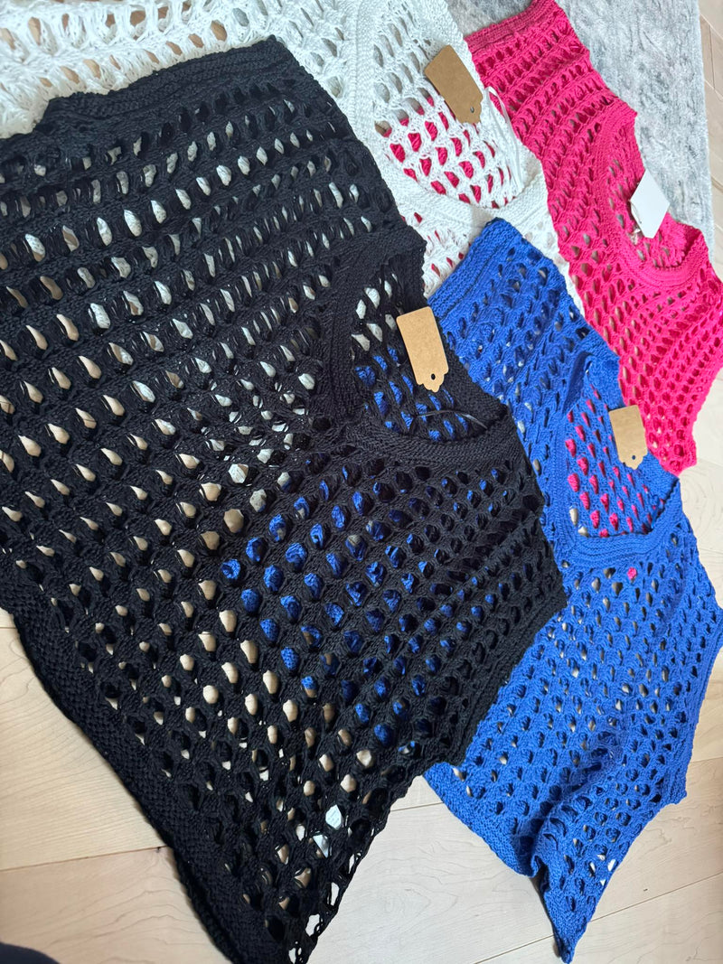 Oversized Net Cover Top