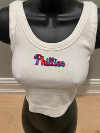 Phillies Blue Star Patch Ribbed Cropped Tank