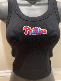 Phillies Blue Star Patch Ribbed Cropped Tank