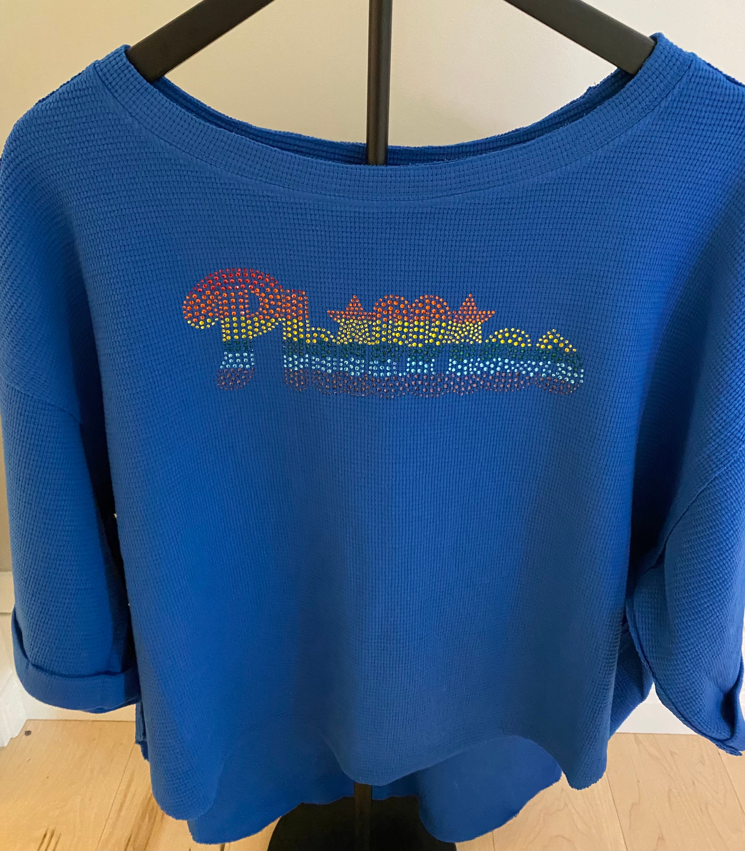 Phillies Pride Bling Exposed Seam Tee