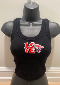 Red Phillies Flag Patch Ribbed Cropped Tank