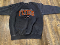Philadelphia Flyers Bling Fleece Burn-Out Oversized Crew