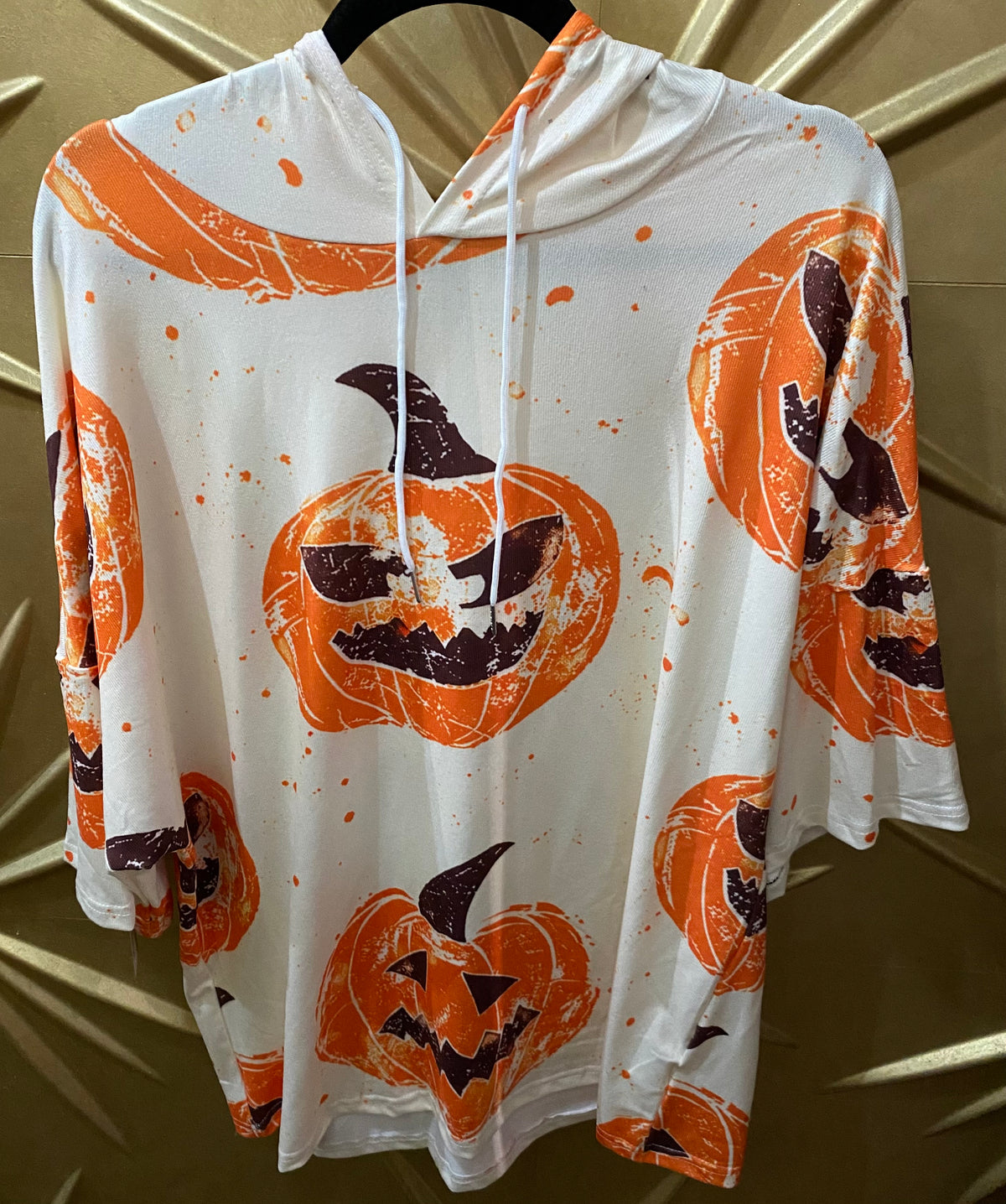 Jack-o'-Lantern Lightweight Short-Sleeve Hoodie
