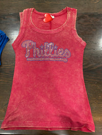 White Phillies Bling Mineral Washed Ribbed Tank (2 colors)