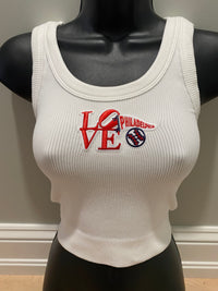 Red Phillies Flag Patch Ribbed Cropped Tank