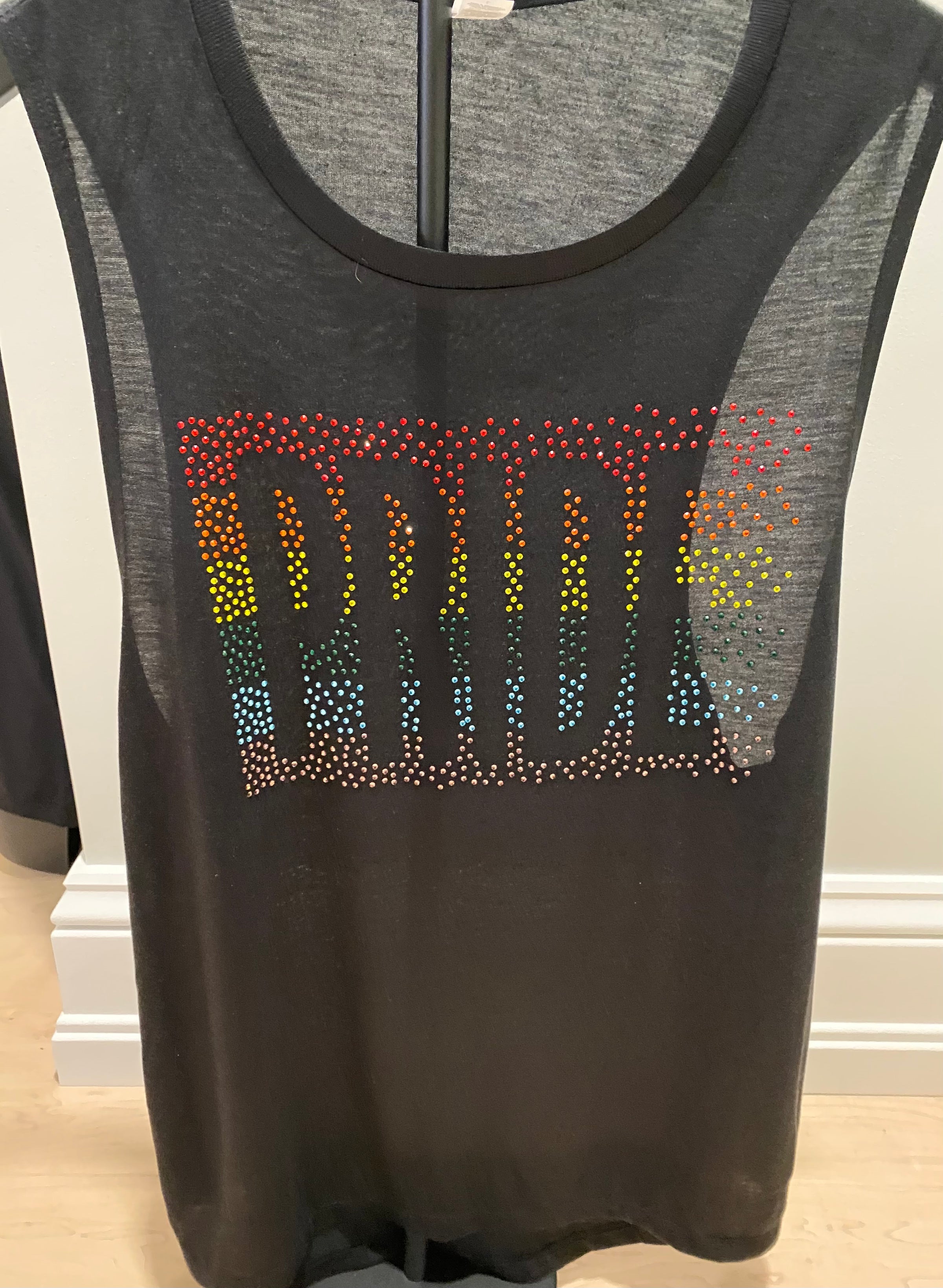 Pride Flag Bling Sheer Tank