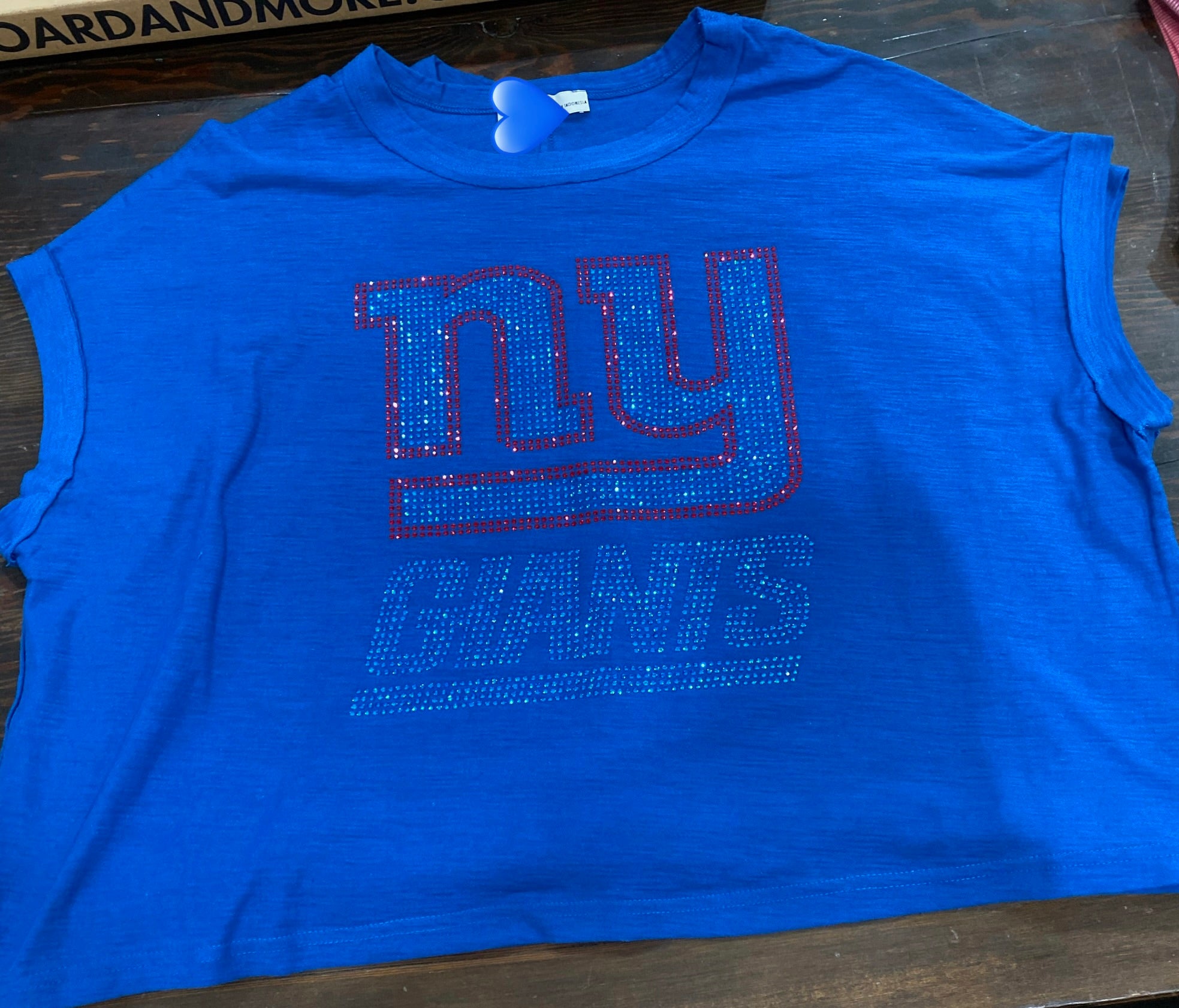 NY Giants Logo Bling Cotton Slub Tee