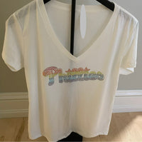 Phillies Pride Bling Women’s V-Neck Tee