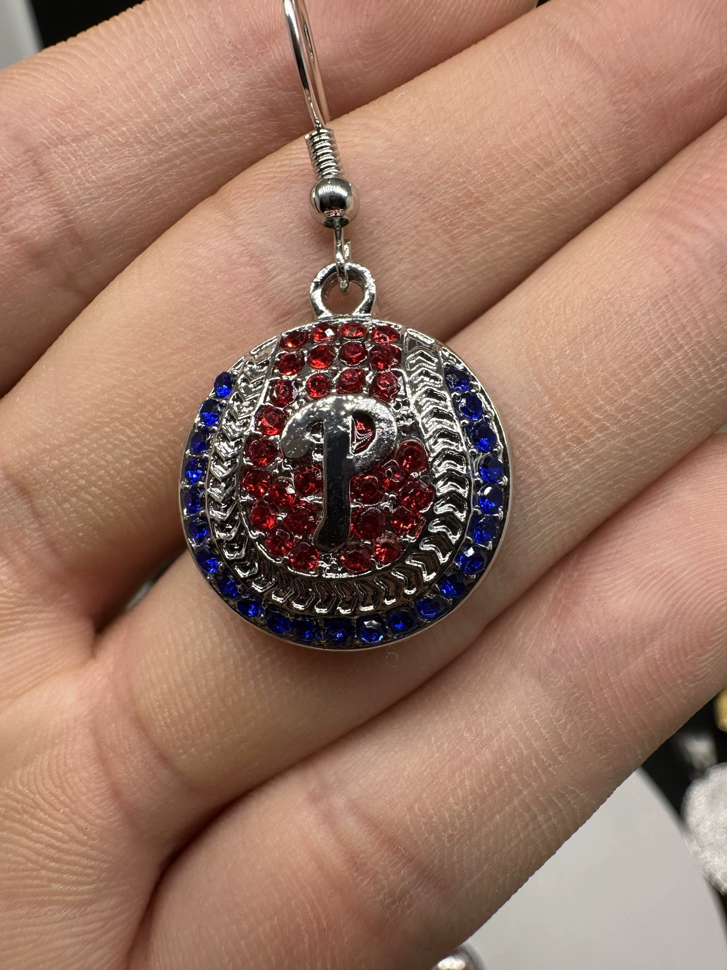 Round Phillies Rhinestone Earrings (ETA 3 weeks)