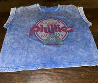 Phillies Baseball Vintage Washed More Cropped Tee