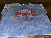 Phillies Baseball Vintage Washed More Cropped Tee