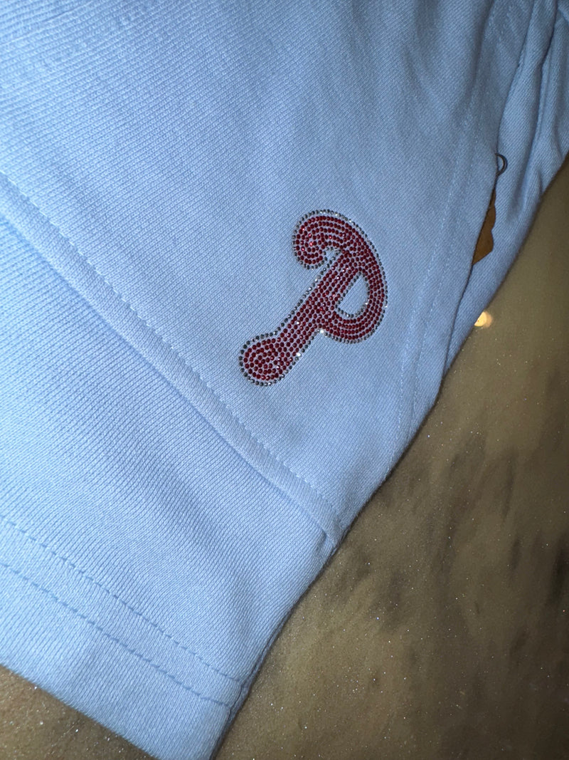 Baby Blue Pocket Shorts w/ Bling P