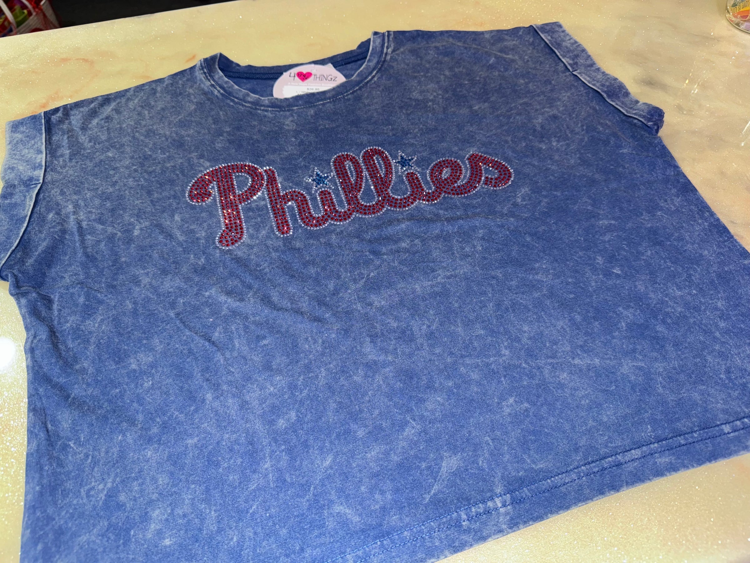 Phillies Vintage Washed More Cropped Tee
