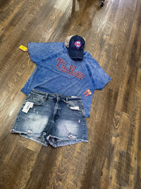 Phillies Bling Acid Washed T-Shirt