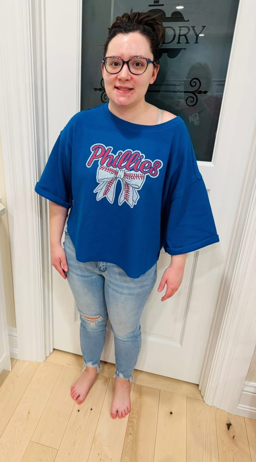 Phillies Bow Exposed Seam Tee