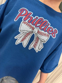 Phillies Bow Exposed Seam Tee
