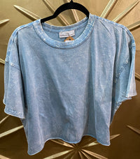Crinkle-Washed Oversized Tee