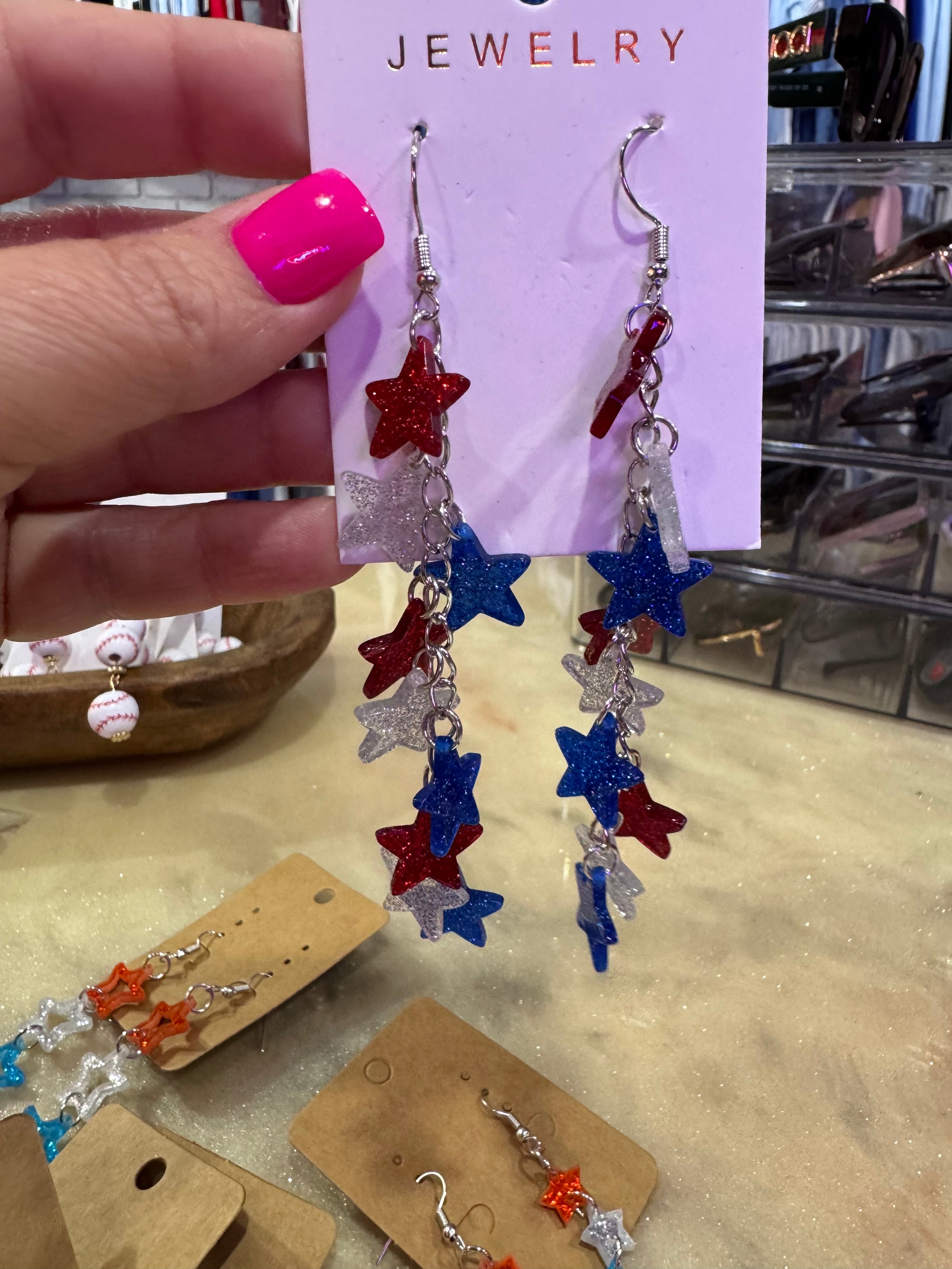 USA Star Cluster Earrings