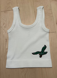 Green E Patch Ribbed Cropped Tank