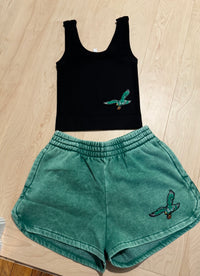 Green E Patch Ribbed Cropped Tank