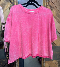 Crinkle-Washed Oversized Tee