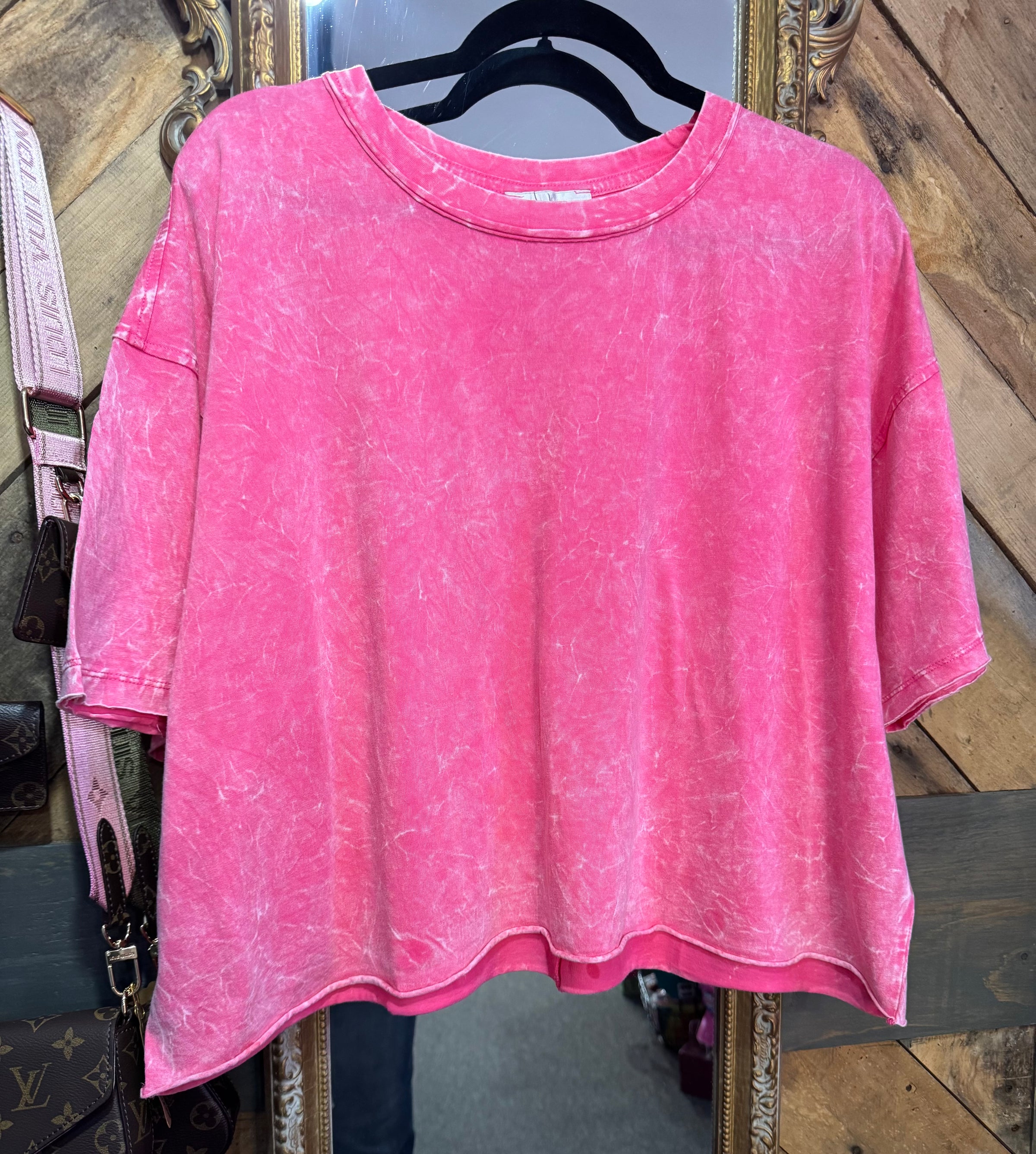 Crinkle-Washed Oversized Tee