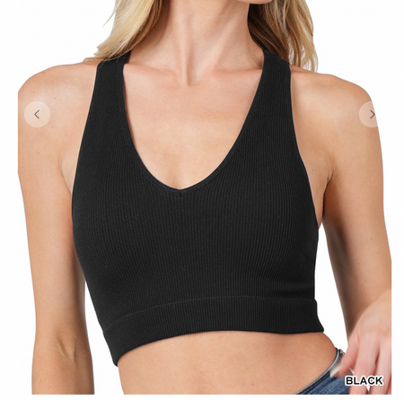 Ribbed Seamless Cropped Cami Top
