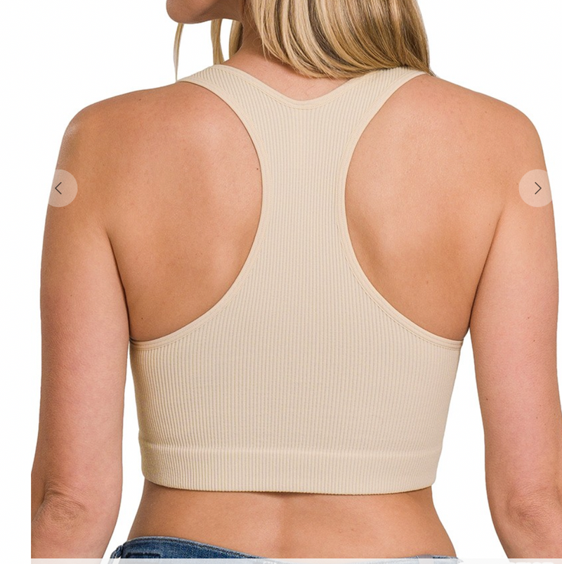 Removable Pad Cropped Racerback