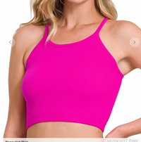 Ribbed Seamless Cropped Cami Top