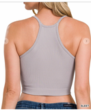 Ribbed Seamless Cropped Cami Top