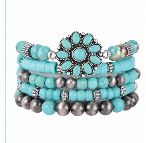 Flower Turquoise Stackable